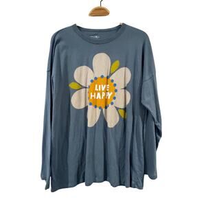 Natural Life Live Happy Flower LS Tee
